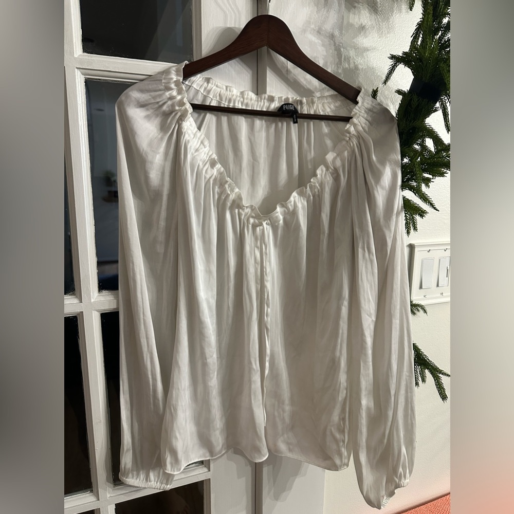 Paige Cream Colored Silk Blouse XS